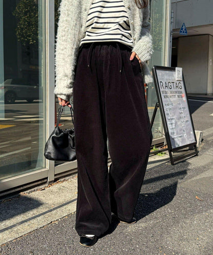 燈芯絨寬鬆休閒褲