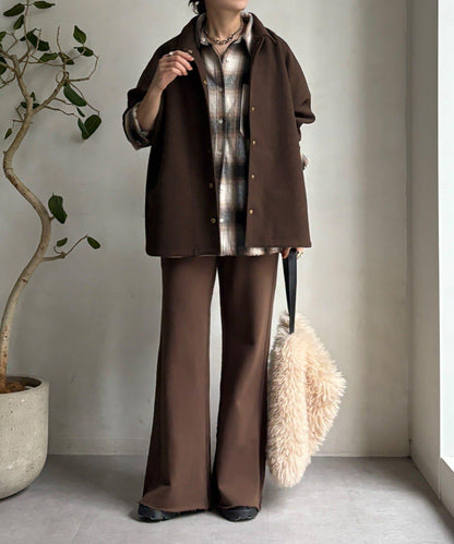 微喇叭衛衣面料長褲