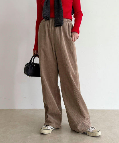 燈芯絨寬鬆休閒褲