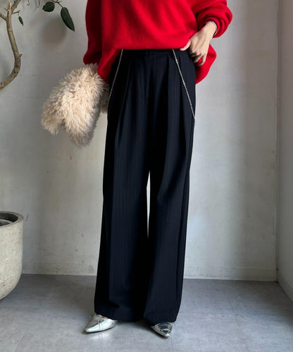 柔軟起毛彈力長褲