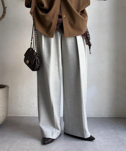 柔軟起毛彈力長褲