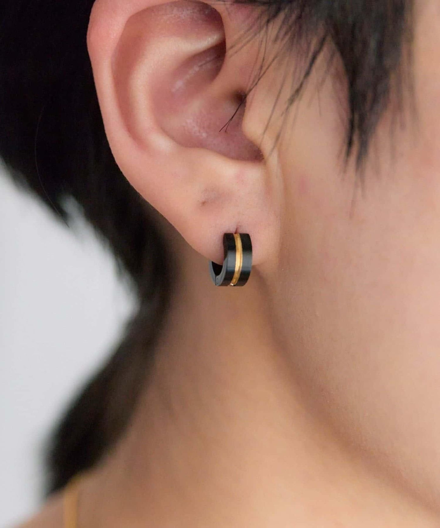 【ear PAPILLONNER】金色線條耳圈耳環