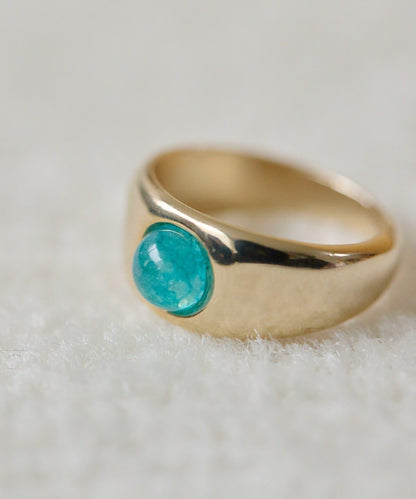 迷你彩色圓形寶石戒指