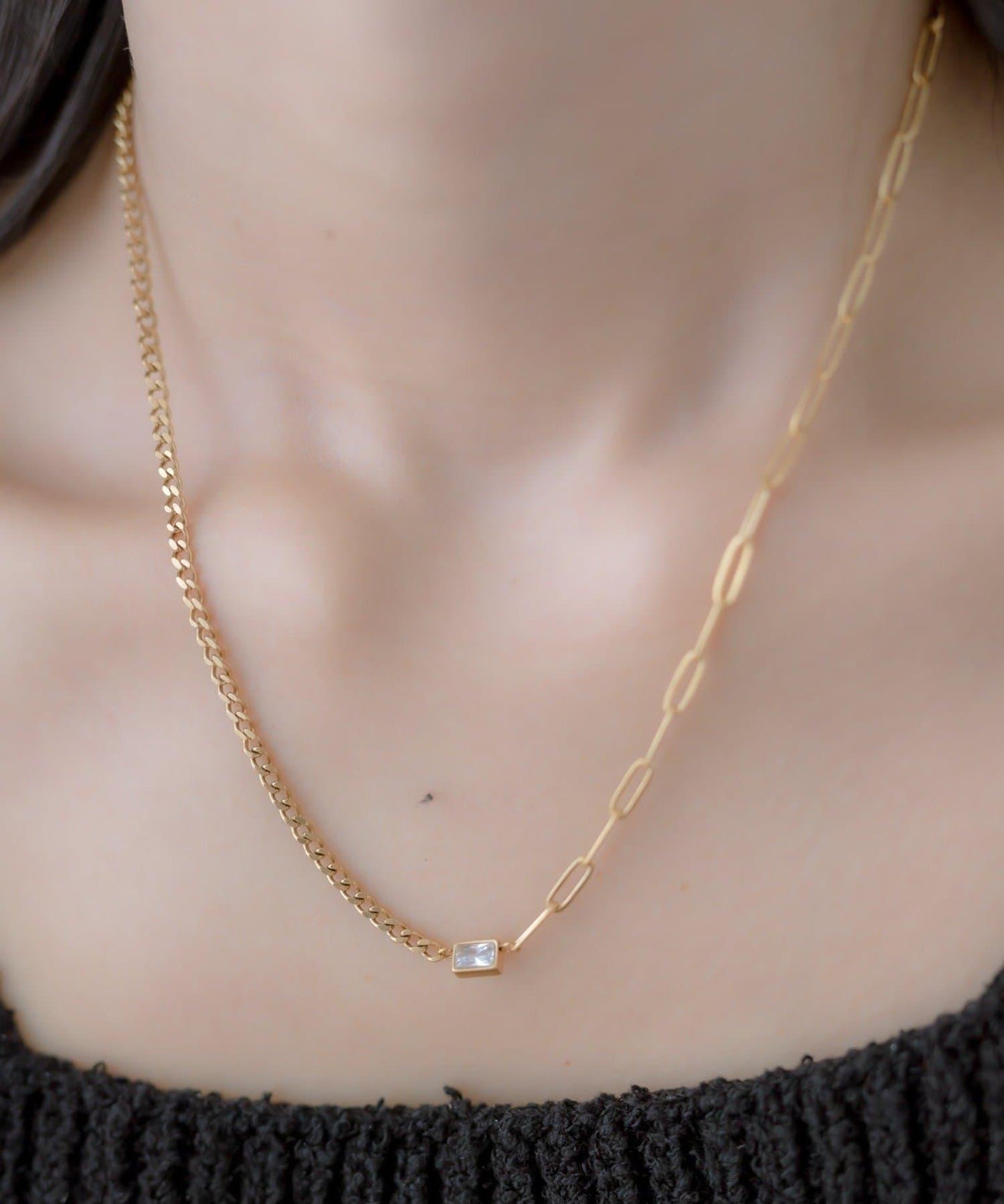 金屬過敏適用/不鏽鋼立方體項鍊