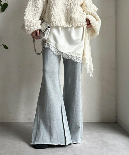 微喇叭衛衣面料長褲
