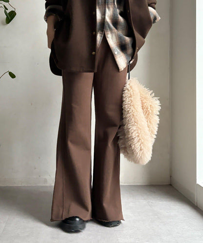 微喇叭衛衣面料長褲