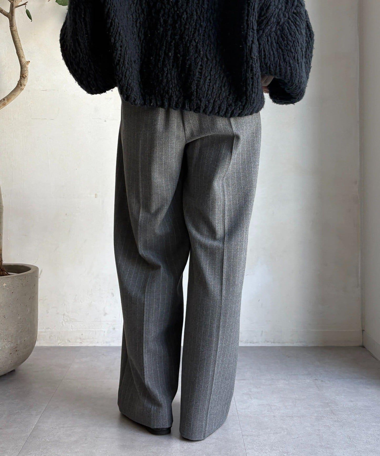 柔軟起毛彈力長褲