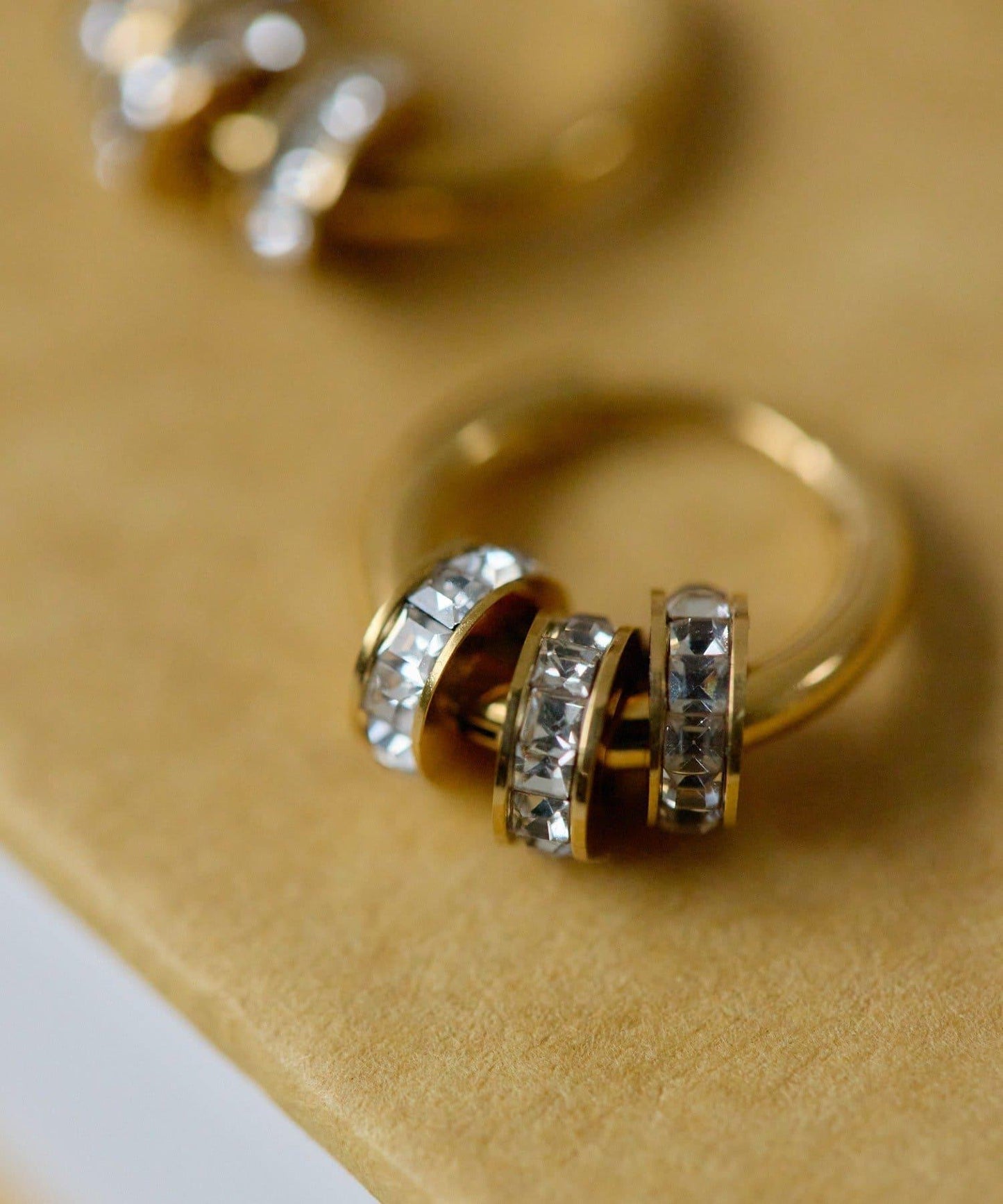 金屬過敏適用/不鏽鋼水晶圓環耳釘