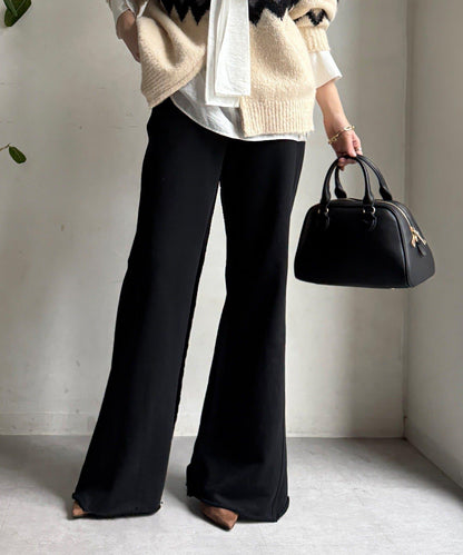 微喇叭衛衣面料長褲