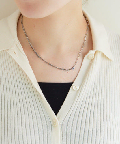 金屬過敏適用/不鏽鋼立方體項鍊