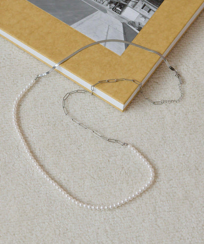 《金屬過敏適用/不鏽鋼》長款珍珠項鍊