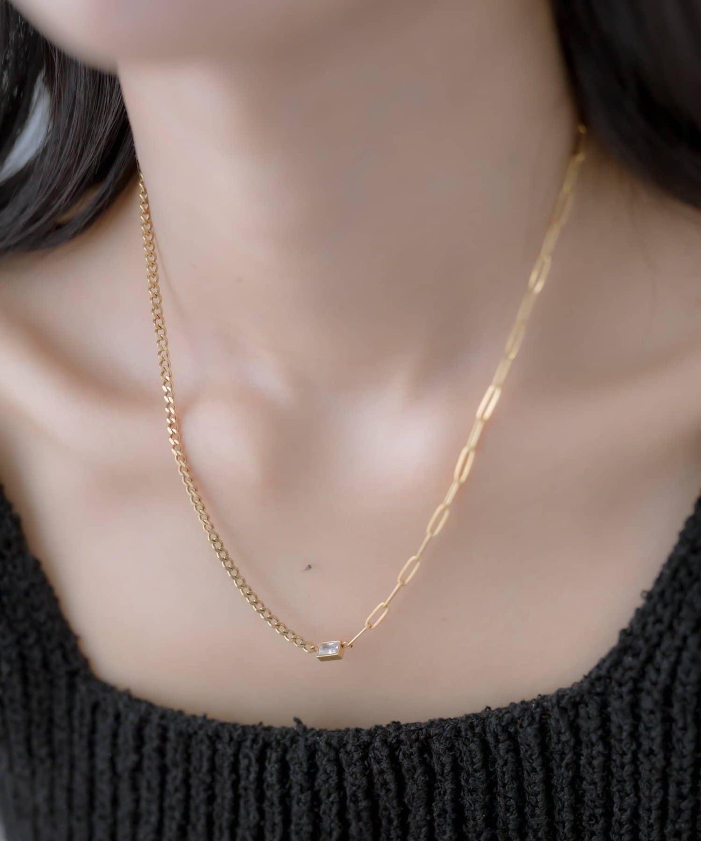 金屬過敏適用/不鏽鋼立方體項鍊