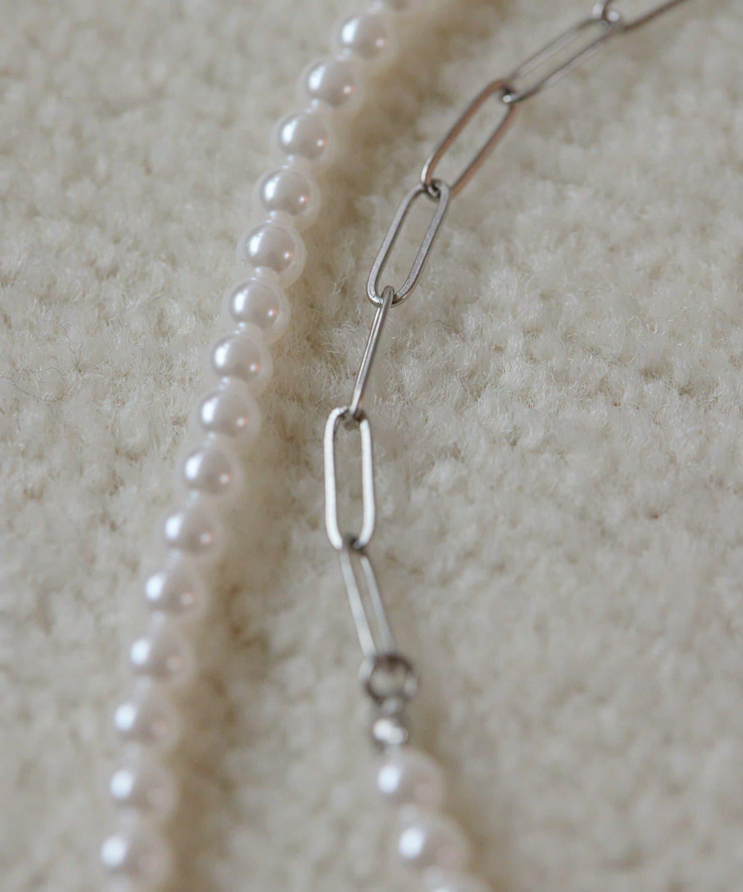 《金屬過敏適用/不鏽鋼》長款珍珠項鍊