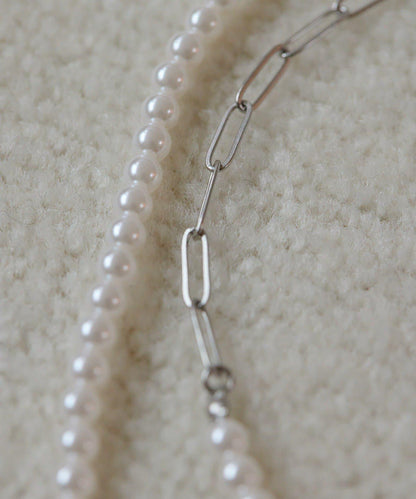 《金屬過敏適用/不鏽鋼》長款珍珠項鍊