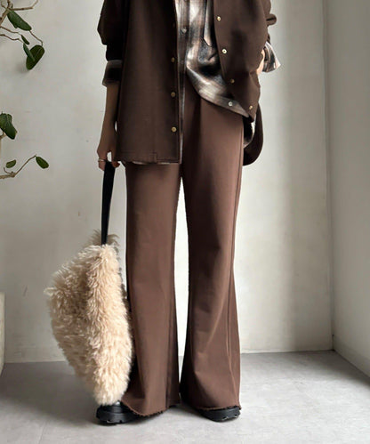 微喇叭衛衣面料長褲