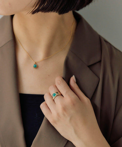 迷你彩色圓形寶石戒指