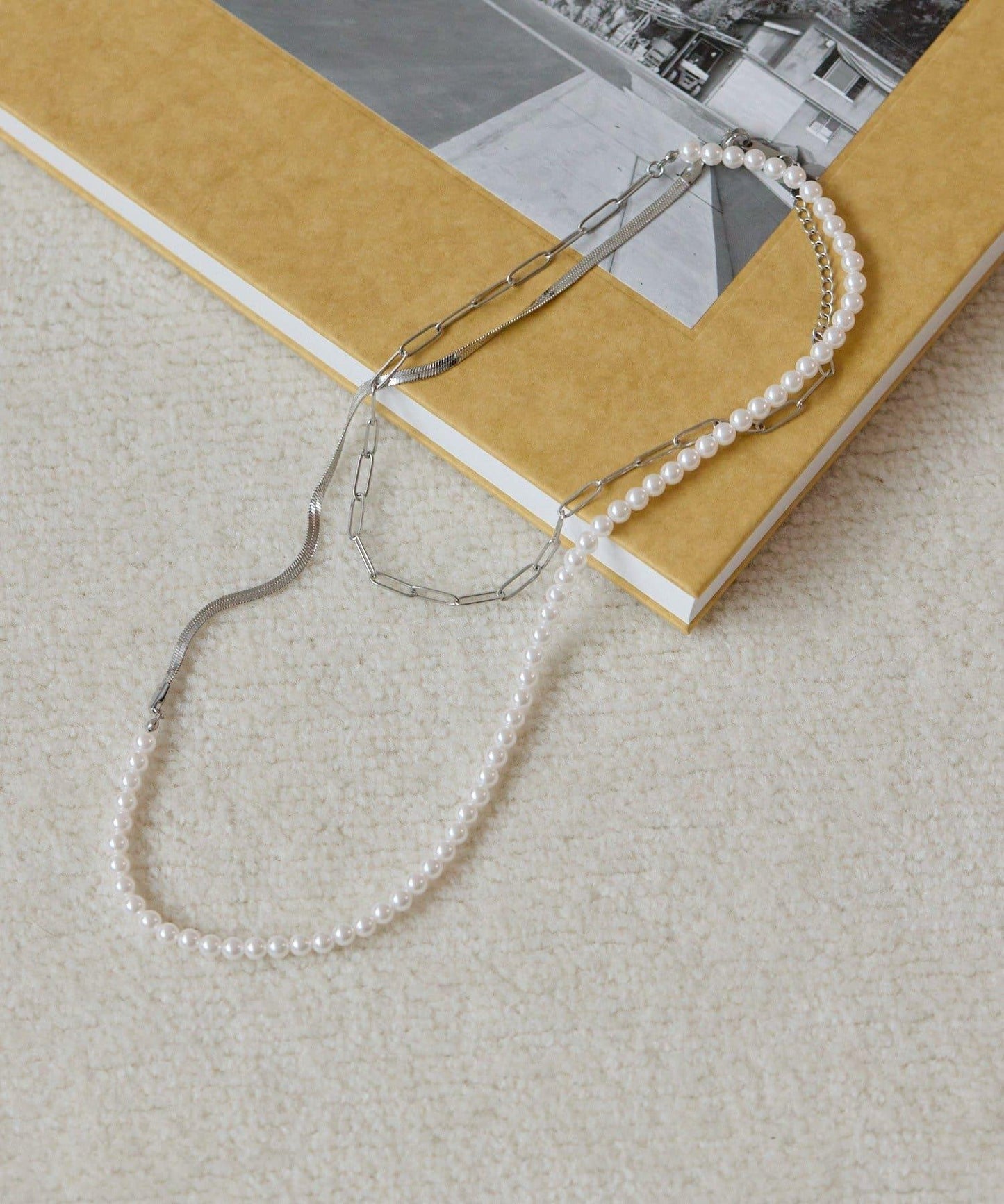 《金屬過敏適用/不鏽鋼》長款珍珠項鍊