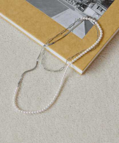 《金屬過敏適用/不鏽鋼》長款珍珠項鍊