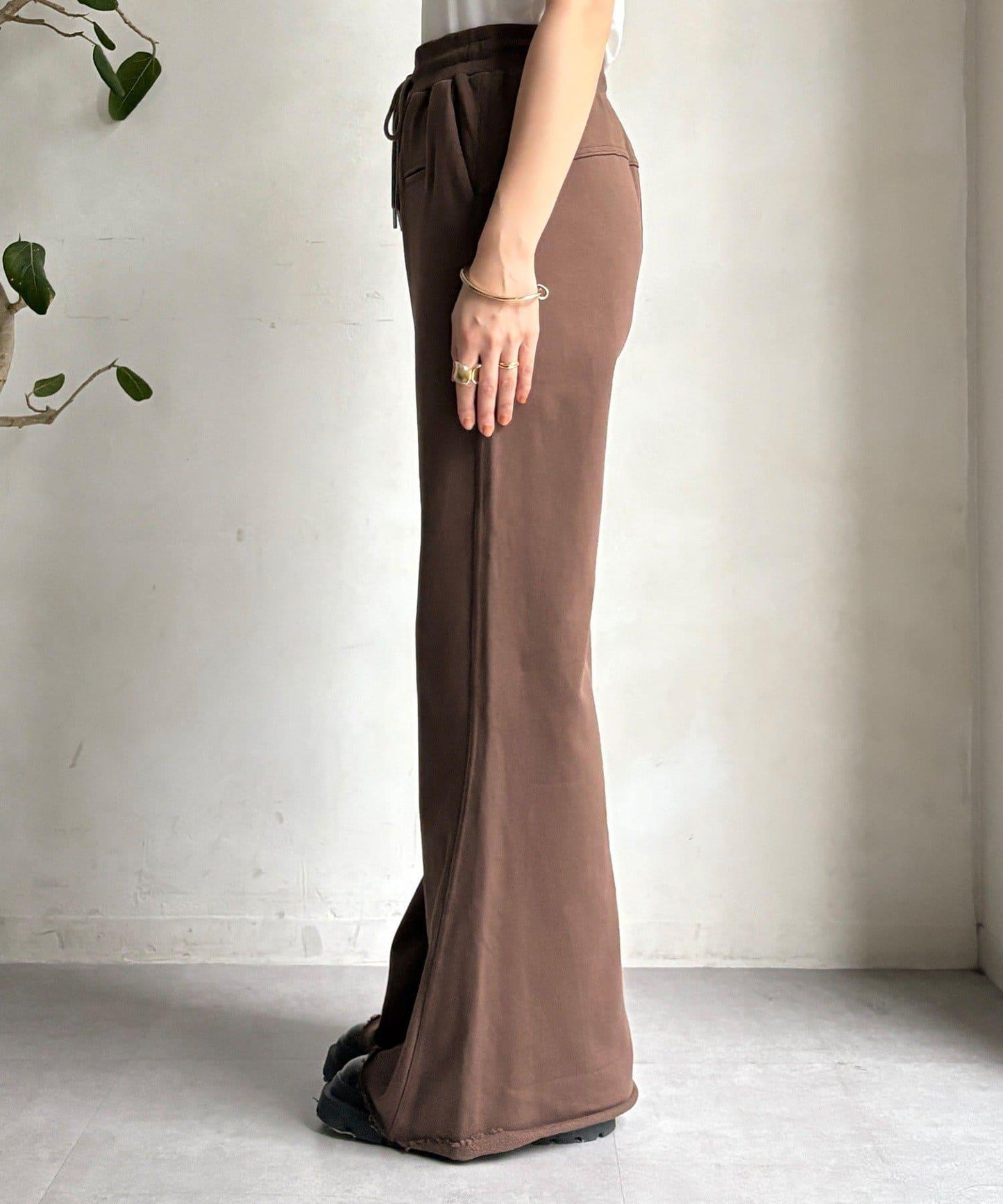 微喇叭衛衣面料長褲