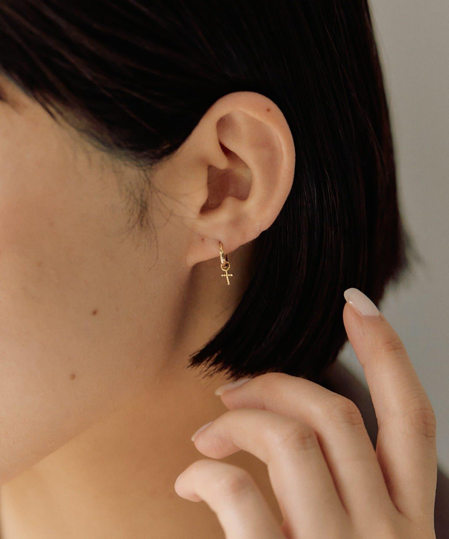 《/スターリングシルバー使用》帶擦銀布圓環耳環