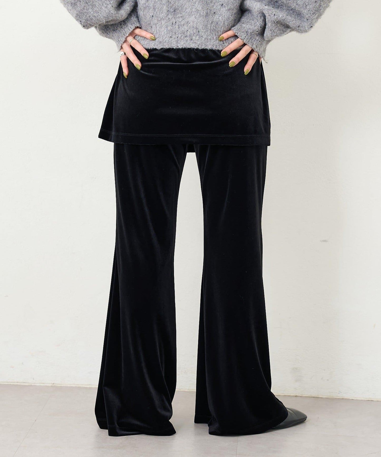 【2尺碼可選/適合身材嬌小】B天鵝絨半身裙褲