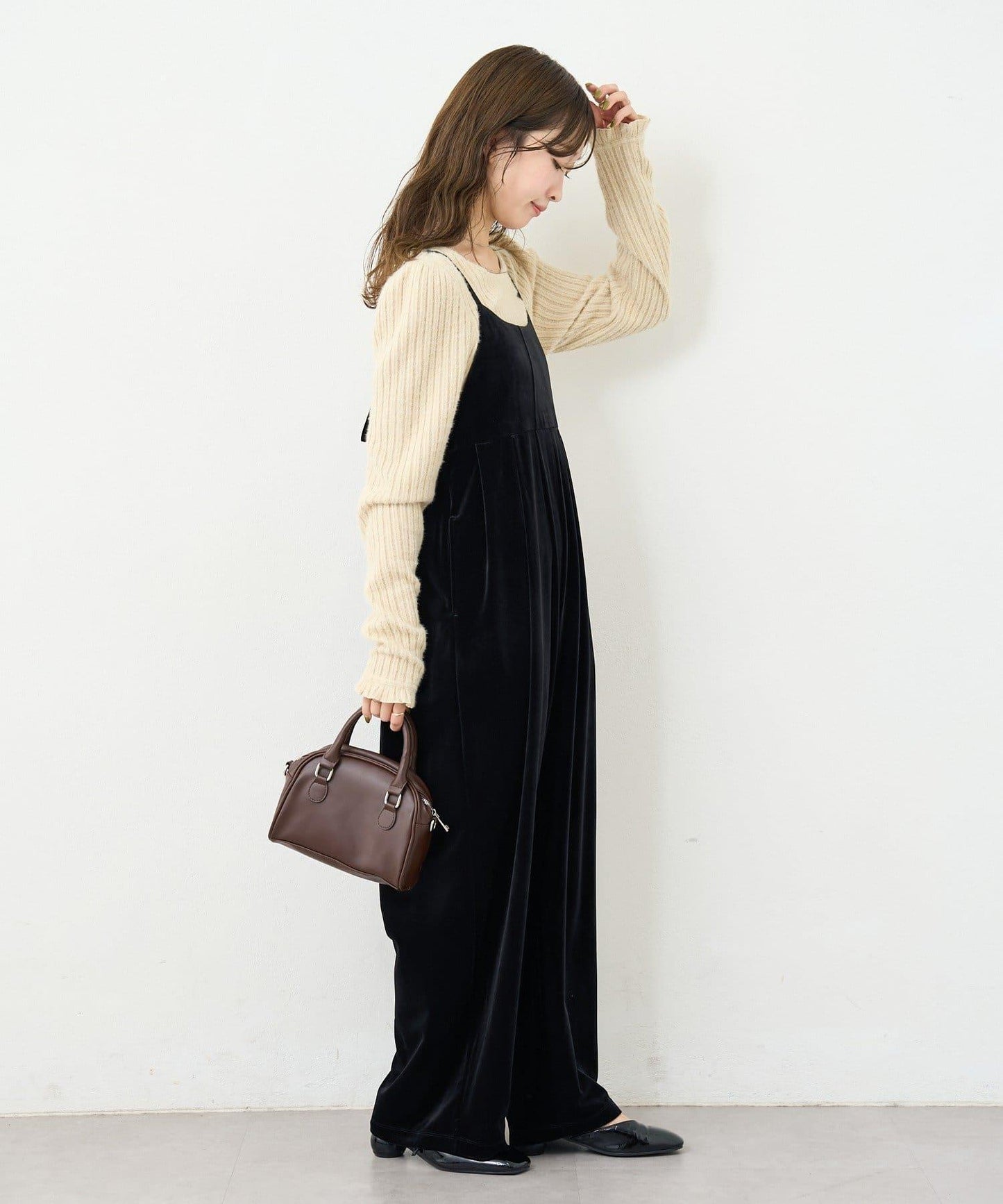 【S.M尺碼可選】B 天鵝絨揹帶褲