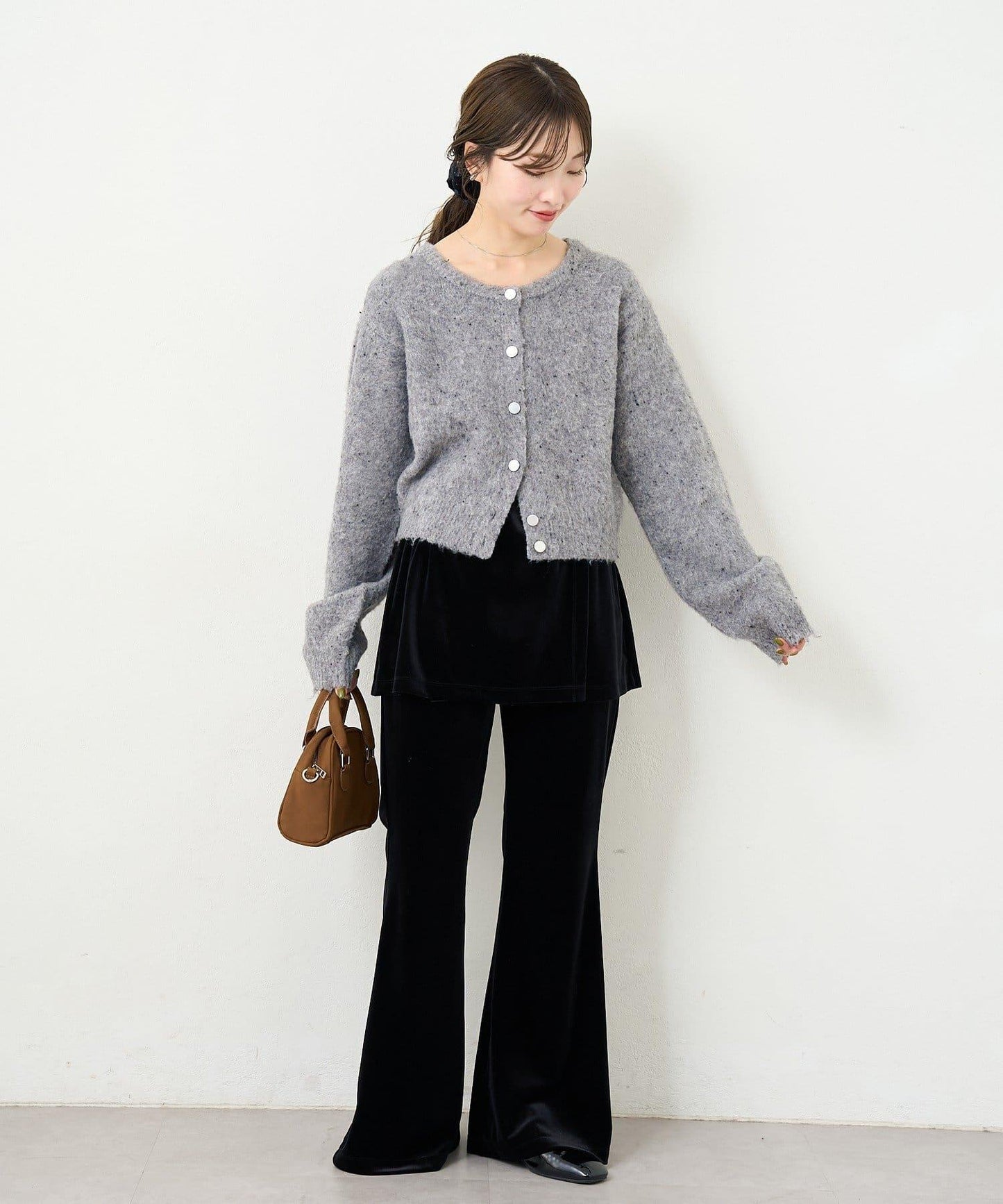 【2尺碼可選/適合身材嬌小】B天鵝絨半身裙褲