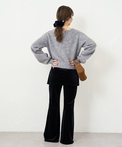 【2尺碼可選/適合身材嬌小】B天鵝絨半身裙褲