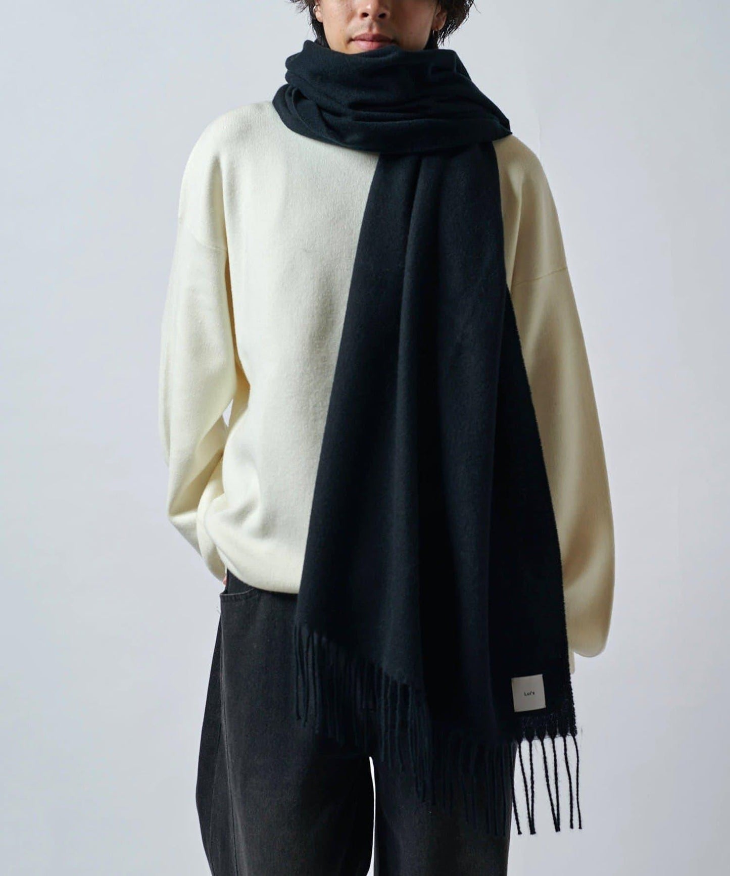 羊絨觸感彩色長款圍巾