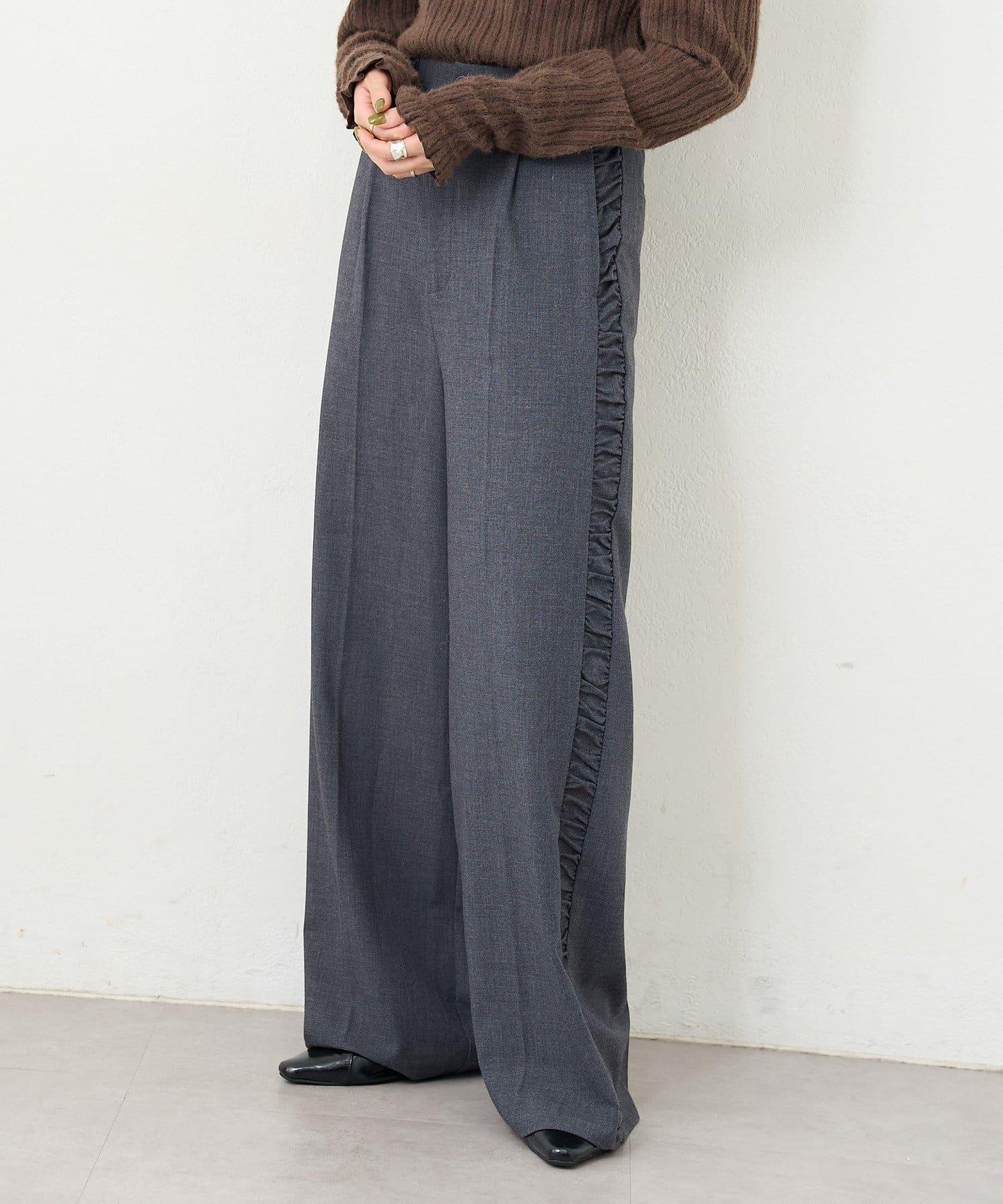 【3尺碼可選/高個子尺碼/小個子尺碼】B側抽褶西裝褲