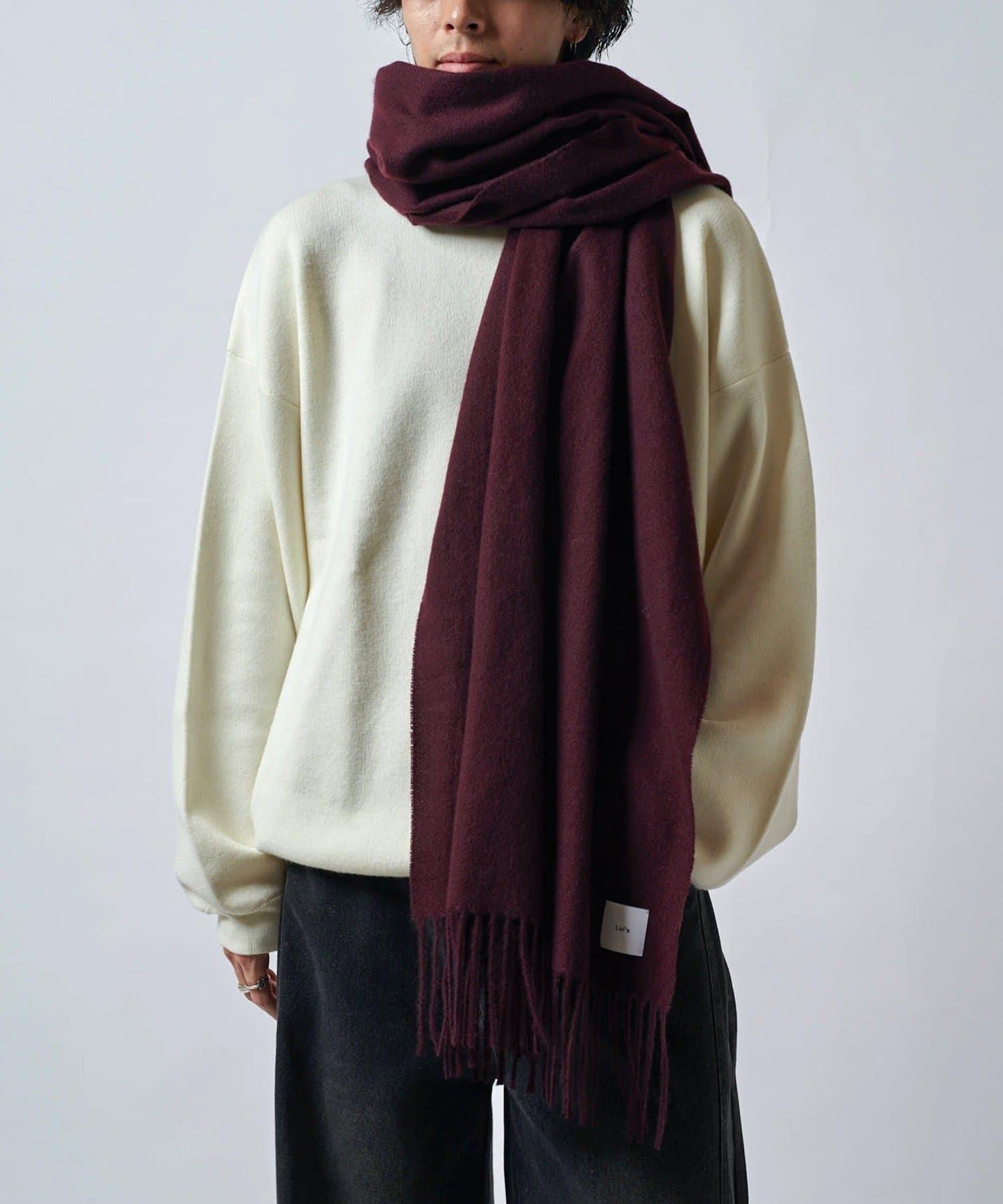 羊絨觸感彩色長款圍巾