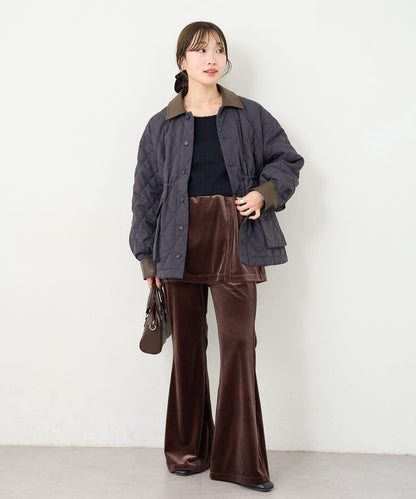 【2尺碼可選/適合身材嬌小】B天鵝絨半身裙褲