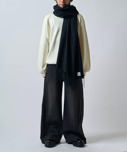 羊絨觸感彩色長款圍巾