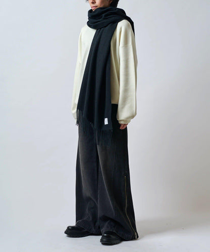 羊絨觸感彩色長款圍巾