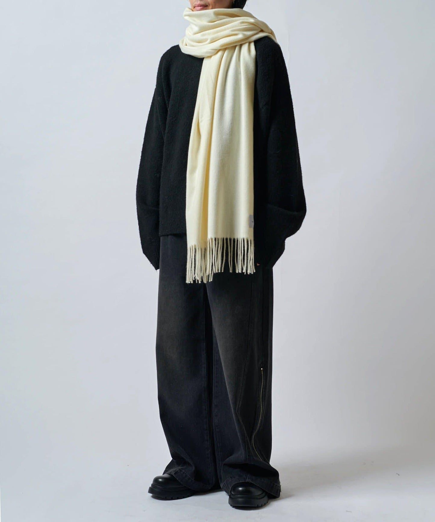 羊絨觸感彩色長款圍巾