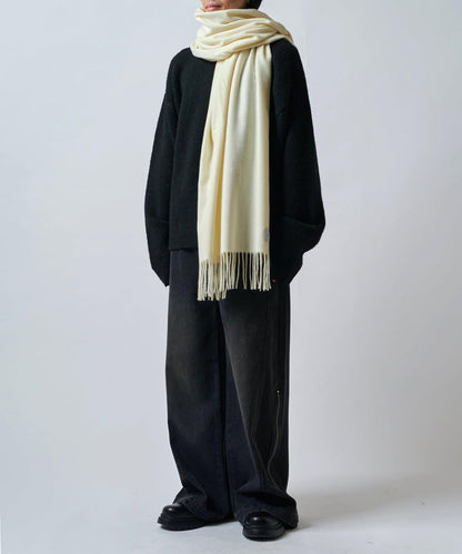 羊絨觸感彩色長款圍巾