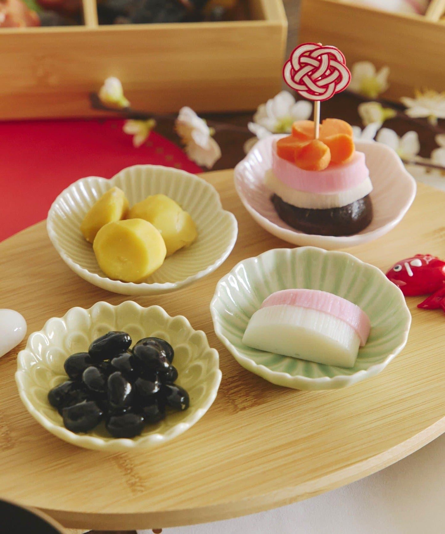 玻璃貫入小碟福壽草/花開，新春餐具