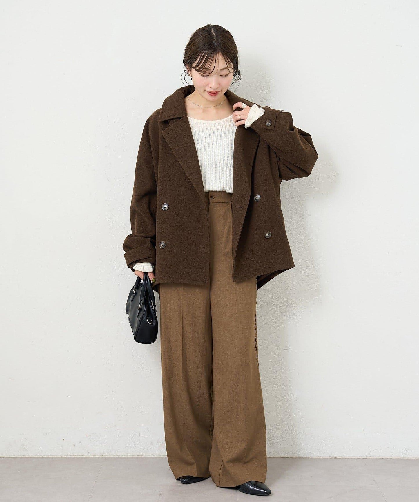 【3尺碼可選/高個子尺碼/小個子尺碼】B側抽褶西裝褲