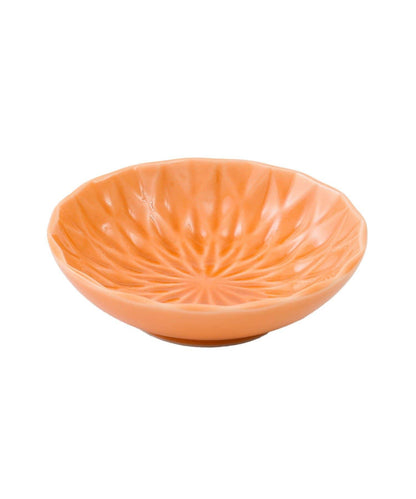 玻璃貫入小碟橙色/花開，新春餐具