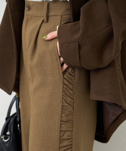 【3尺碼可選/高個子尺碼/小個子尺碼】B側抽褶西裝褲