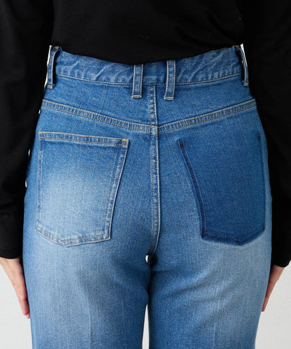 【舒適穿著感】中線壓褶牛仔褲