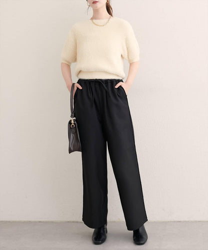 【natural couture】側邊條紋休閒褲