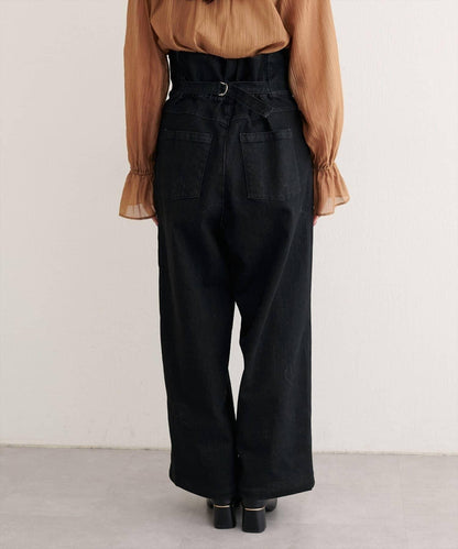 【natural couture】 翻邊腰帶牛仔褲