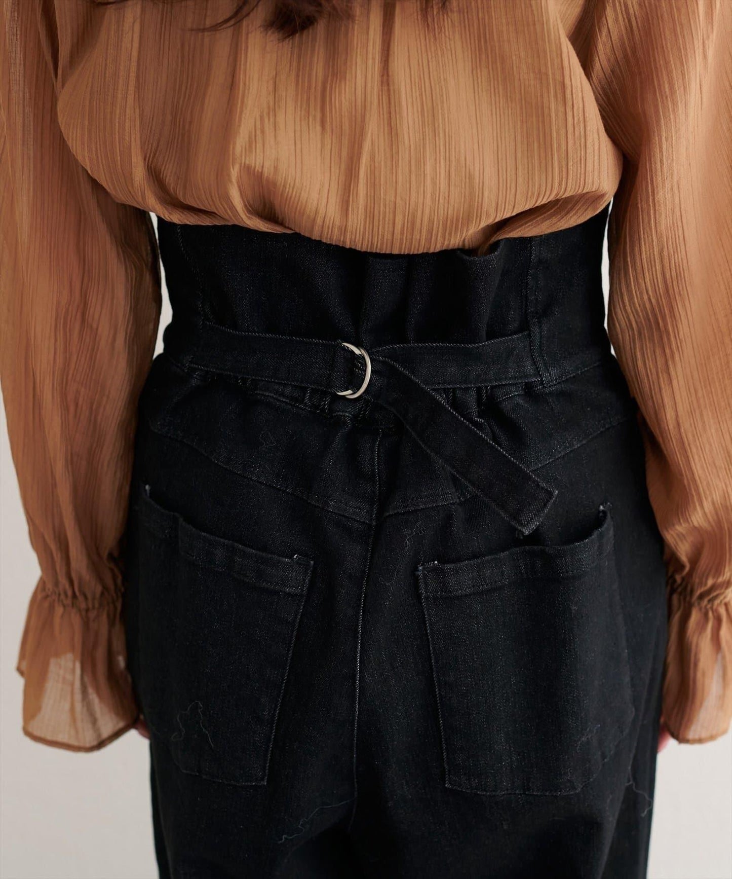 【natural couture】 翻邊腰帶牛仔褲