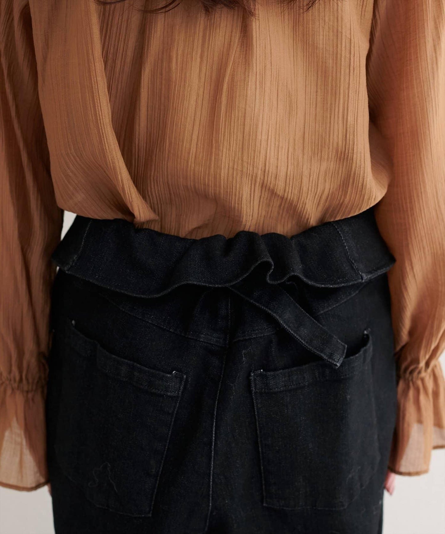 【natural couture】 翻邊腰帶牛仔褲