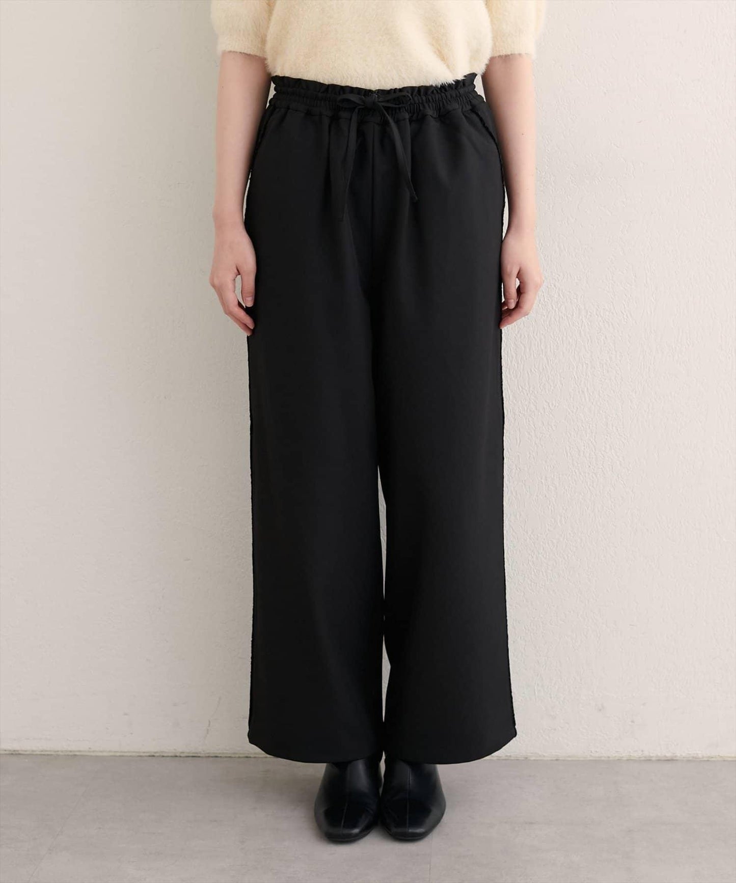 【natural couture】側邊條紋休閒褲