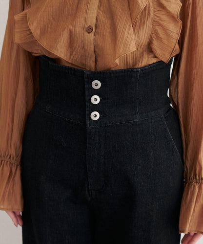 【natural couture】 翻邊腰帶牛仔褲