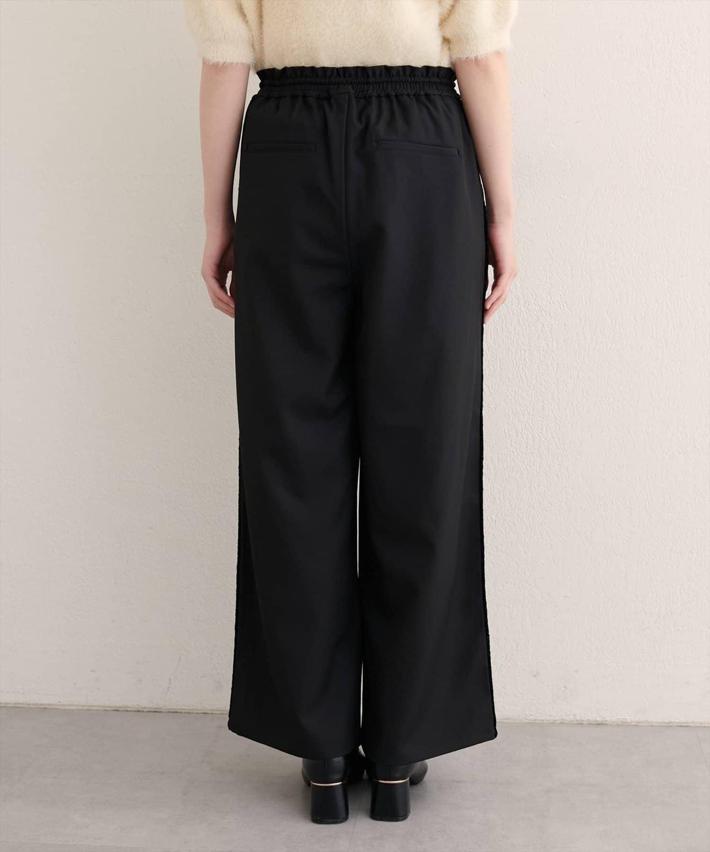 【natural couture】側邊條紋休閒褲