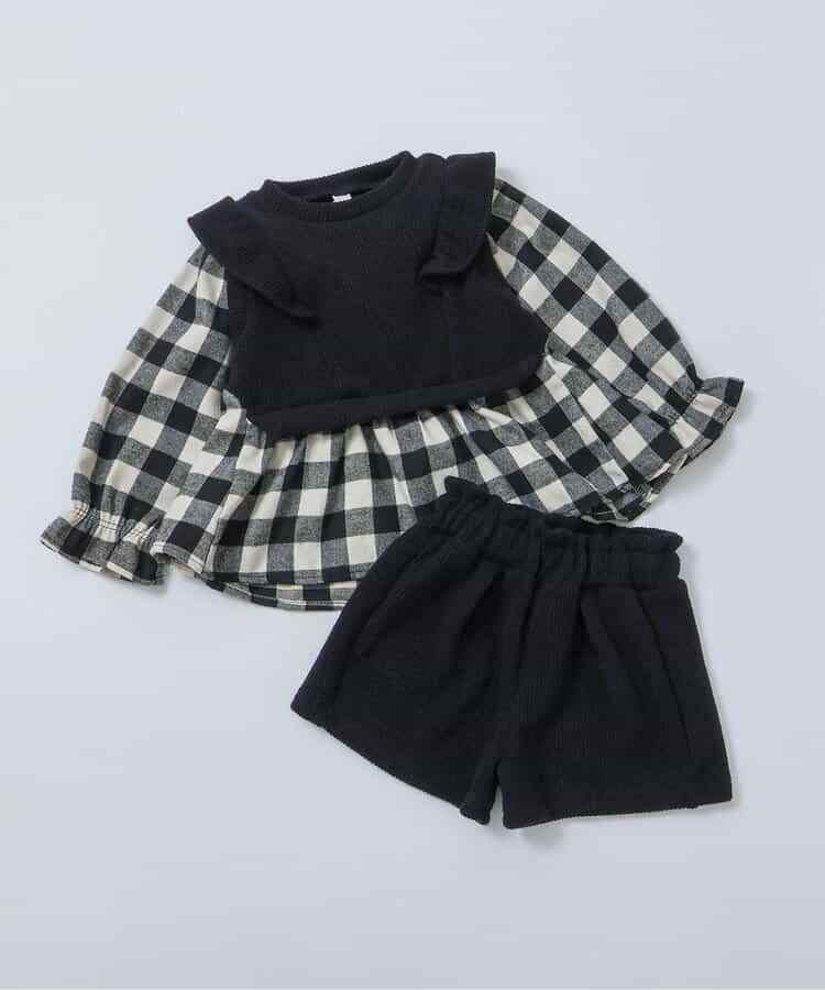 背心拼接上衣&短褲套裝 短款