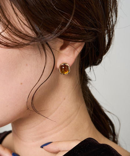 清新感透明寶石耳環